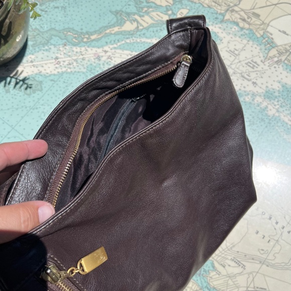 Vintage 90s Zenith Chocolate Leather Purse - Picture 3 of 5